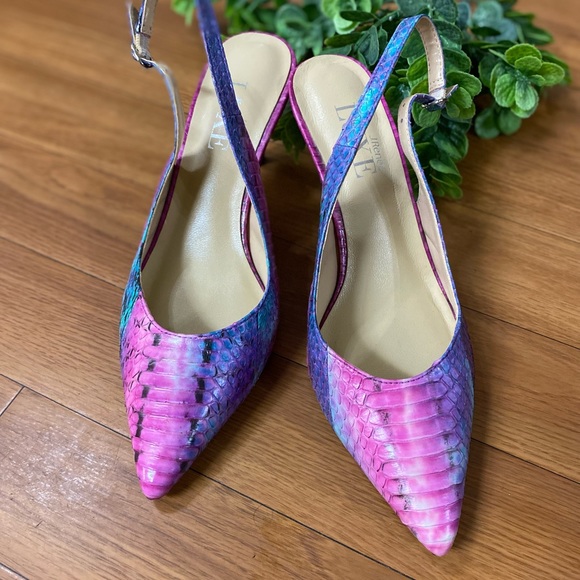 J. Renee LUXE Brisha snakeskin sling backs size 10 - Picture 4 of 5